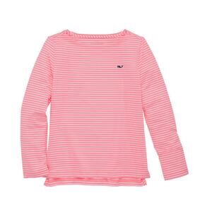 Vineyard Vines Girl’s L(14) Performance Boatneck Sankaty Stripe Long-Sleeve Top